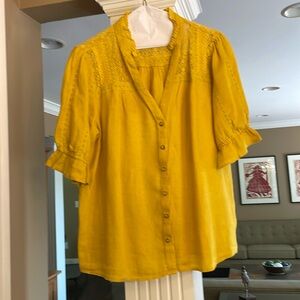 Mauve linen button down shirt size 12